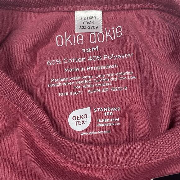 Okie Dokie Baby Girl Size 12 Month Mama's Bestie Red One Piece Outfit - New - Picture 3 of 4